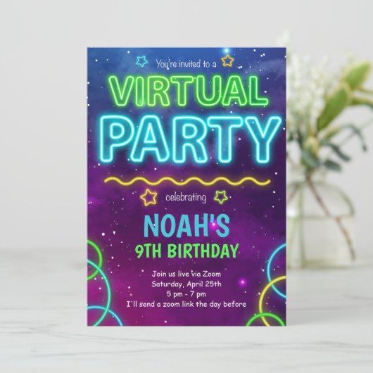 Virtuele uitnodiging op feestdag (Staand voorkant)