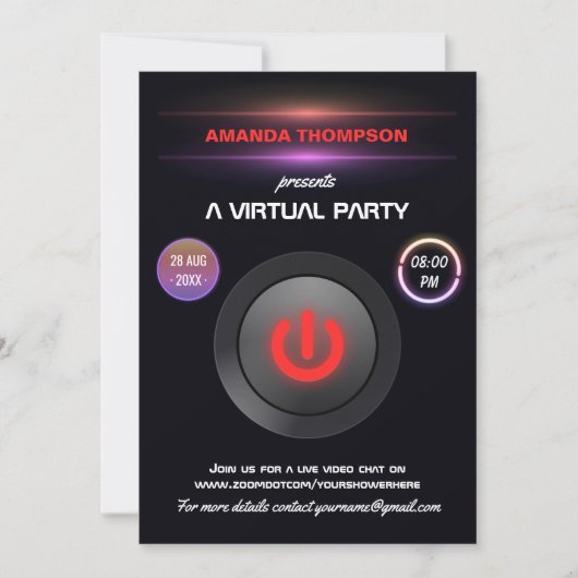 Virtuele uitnodiging van de Partij van de Aanwezig (Voorkant)