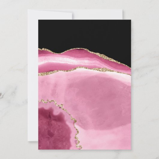Virtuele uitnodiging van roze en goudgrijs (Achterkant)