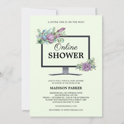 Virtuele uitnodiging voor Baby shower (Voorkant)