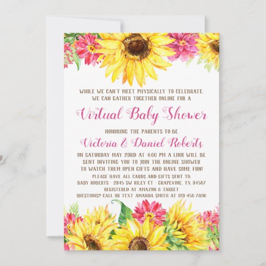 Virtuele uitnodiging voor Baby shower (Voorkant)