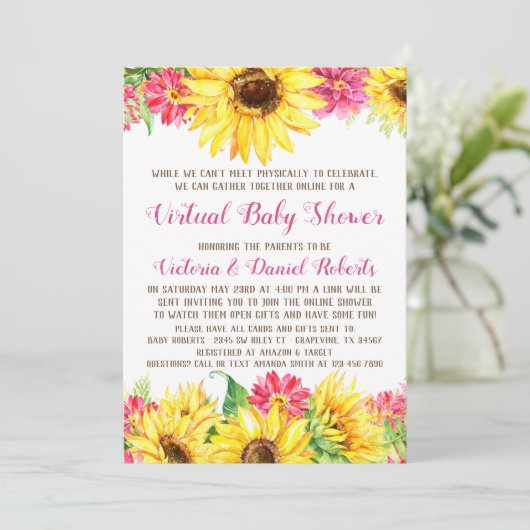 Virtuele uitnodiging voor Baby shower (Staand voorkant)