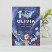 Virtuele uitnodiging voor geboorte van feestdag (Staand voorkant)