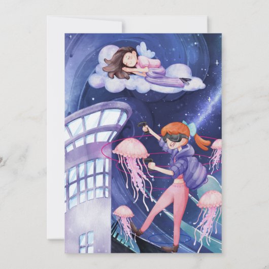 Virtuele uitnodiging voor geboorte van feestdag (Achterkant)