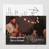 Virtuele uitnodiging voor gezinsfoto Pesach Joods (Voorkant / Achterkant)