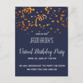 Virtuele verjaardag uitnodiging briefkaart (Voorkant)