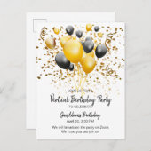 Virtuele verjaardag uitnodiging briefkaart (Voorkant / Achterkant)