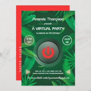 Virtuele verjaardag van de tropische zomer kaart