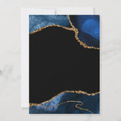 Virtuele verjaardag van Navy Blue & Gold Agate Kaart (Achterkant)