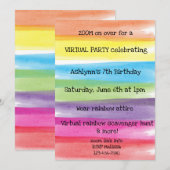 Virtuele verjaardag van Paint Rainbow Kaart (Voorkant / Achterkant)