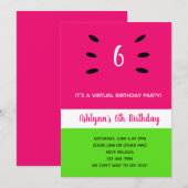 Virtuele verjaardag van Watermelon Summer Kaart (Voorkant / Achterkant)