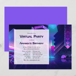 Virtuele verjaardagsfeest uitnodiging