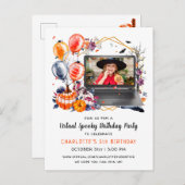 Virtuele verjaardagsuitnodiging voor Halloweenfees Briefkaart (Voorkant / Achterkant)