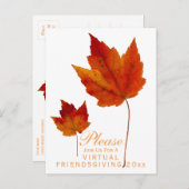 Virtuele vriendschappelijke herfst Maple verlaat f Uitnodiging Briefkaart (Voorkant / Achterkant)
