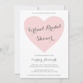 Virtuele Vrijgezellenfeest Kute Pastel Roze Hart Kaart (Voorkant)