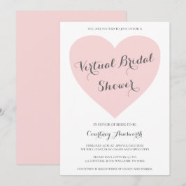Virtuele Vrijgezellenfeest Kute Pastel Roze Hart Kaart