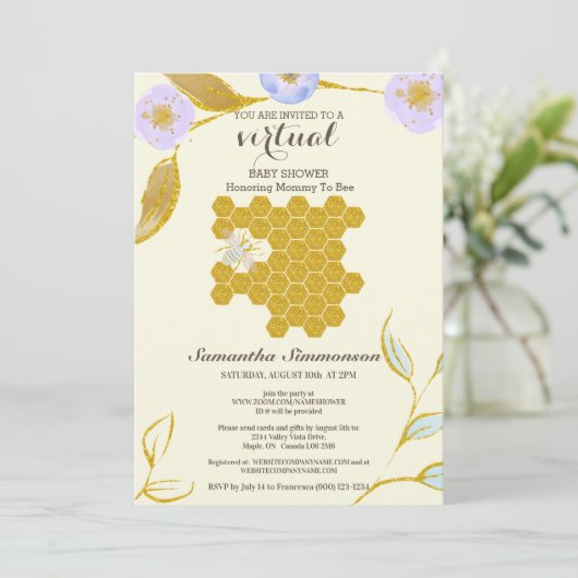 VIRTUELE Waterverf Golden Mam tot Baby shower Kaart (Staand voorkant)