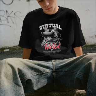 Virtuele Wereld Kat – Toekomstige Gamer T-shirt