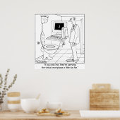 Virtuele werkplek in een badkamer poster (Keuken)