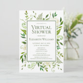 Virtuele witte hortensia's watercolor bruidsdouche kaart (Staand voorkant)