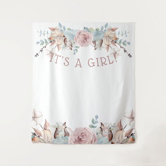 Virtuele Woodland BOHO Shower Achtergrond Wandkleed (Voorkant)