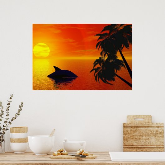 Virtuele zonneset poster (Keuken)