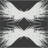 Virtues Abstract White Wings Alcohol Ink Art Sticker (Voorkant)