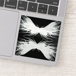 Virtues Abstract White Wings Alcohol Ink Art Sticker