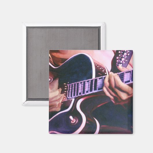 "Virtuoso" gitaar speler Waterverf Magneet (Voorkant / Achterkant)