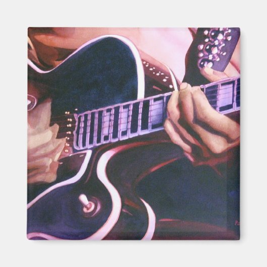 "Virtuoso" gitaar speler Waterverf Magneet (Voorkant)