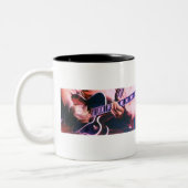 "Virtuoso" Guitar Player-Waterverf Tweekleurige Koffiemok (Links)