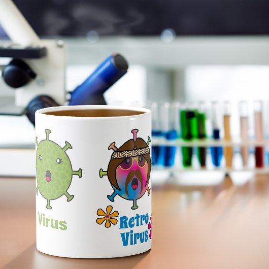 Virus en Retro Virus Funny Koffiemok