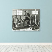 Virus uit het kalf halen canvas afdruk (Insitu (Houten vloer))