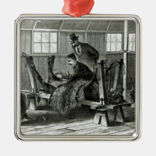 Virus uit het kalf halen metalen ornament