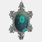Virus vergroot tin sneeuwvlok ornament (Links)