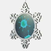 Virus vergroot tin sneeuwvlok ornament (Rechts)