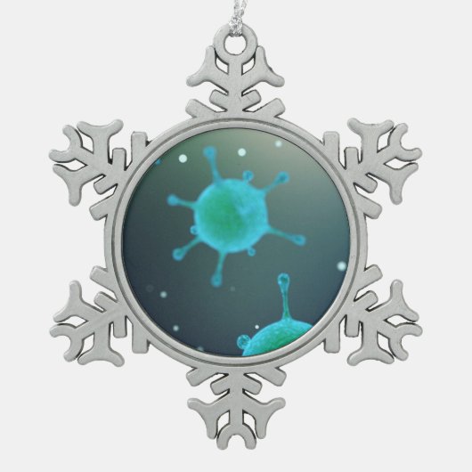 Virus vergroot tin sneeuwvlok ornament (Voorkant)