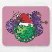 Virusmicroben houden van kerstdag muismat (Voorkant)