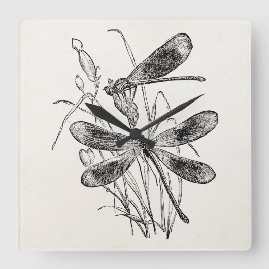  virustypering van de Maagd Dragonfly - Gepersonal Vierkante Klok (Voorkant)