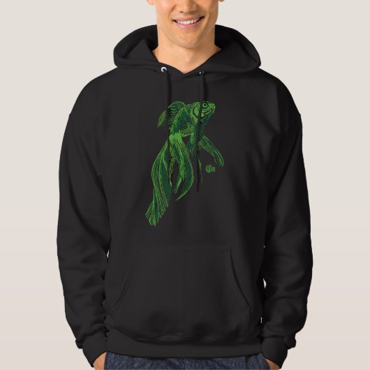 Vis 02 Groen Hoodie (Voorkant)
