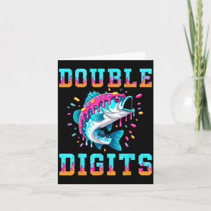 Vis 10e verjaardagsshirt dubbele cijfers ijs kaart