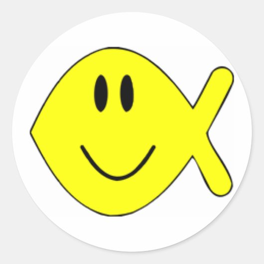 vis 1 ronde sticker (Voorkant)