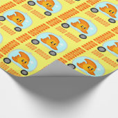 Vis 2.0 BIRTHDAY Verpakkingspapier GEEL Cadeaupapier (Hoek)