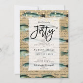 vis 40e verjaardagsfeestuitnodiging kaart (Voorkant)