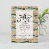  vis 50e verjaardagsfeestuitnodiging kaart (Staand voorkant)