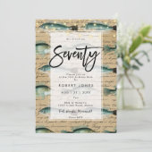 vis 70e verjaardagsfeestuitnodiging kaart (Staand voorkant)