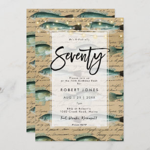 vis 70e verjaardagsfeestuitnodiging kaart