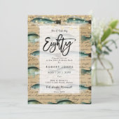 vis 80e verjaardagsfeestuitnodiging kaart (Staand voorkant)