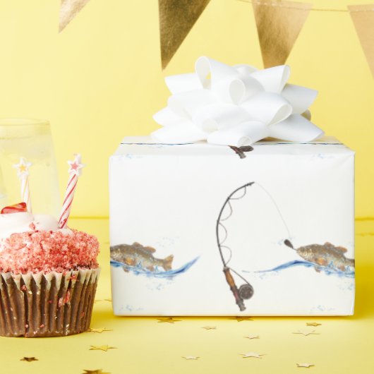 Vis aan de haak cadeaupapier (Verjaardagsfeest)