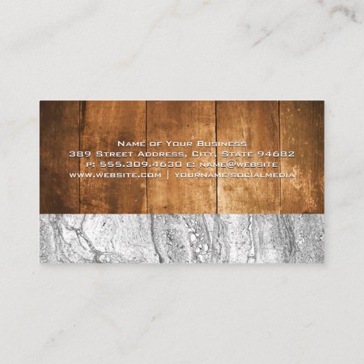 Vis aan de lijn | Wood Stone Visitekaartje (Achterkant)